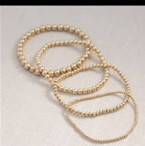 3 mm Gold Filled Beaded Bracelet-Waterproof