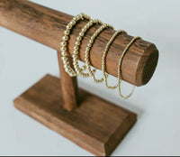 3 mm Gold Filled Beaded Bracelet-Waterproof