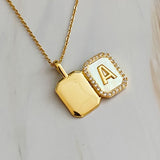 Initial Deco Open Locket Pendant Necklace