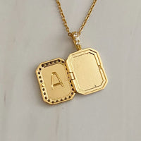 Initial Deco Open Locket Pendant Necklace