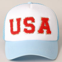 USA Chenille Patch Trucker Hat