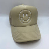 Happy Face Trucker Hat Khaki