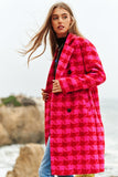 Textured Knit Tweed Double Button Coat Jacket