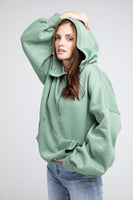 Stitch Detailed Elastic Hem Hoodie