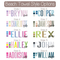 Personalized Beach Towel-Colorful Name