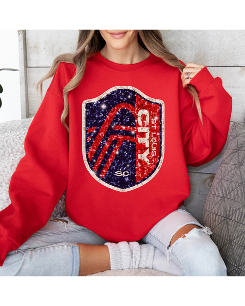 Saint Louis City Soccer Faux Sequin Sweatshirt