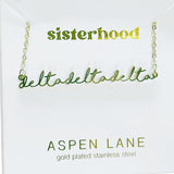 Sorority Gold Script Necklace