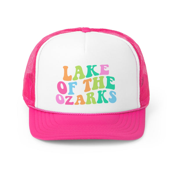 Lake of the Ozarks Colorful Retro Print Trucker Hat