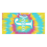 Personalized Neon Tie Dye Beach Towel