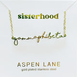 Sorority Gold Script Necklace