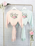 Personalized Floral Satin Robe