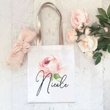 Personalized Spring Rose Tote