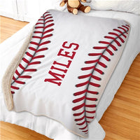 Personalized Baseball Sherpa Blanket