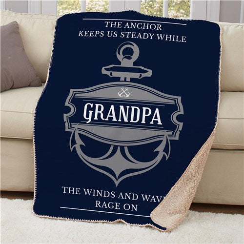 Personalized Anchor Sherpa Blanket