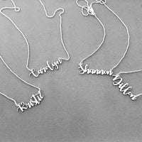 Sterling Silver Personalized Script Name Necklace