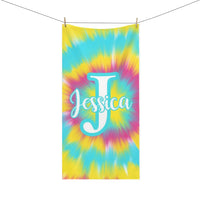 Personalized Neon Tie Dye Beach Towel