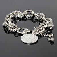 Engraved Pave Link Bracelet