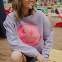 Lightning Happy Face Corded Sweatshirt