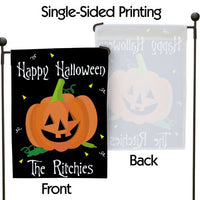 Personalized Pumpkin Garden Flag-Personalized Halloween Garden Flag