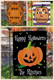 Personalized Pumpkin Garden Flag-Personalized Halloween Garden Flag