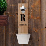 Personalized Wall Mounted Bottle Opener and Cap Catcher