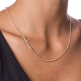 Engraved Side Cross Necklace