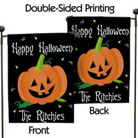 Personalized Pumpkin Garden Flag-Personalized Halloween Garden Flag