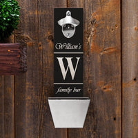 Personalized Wall Mounted Bottle Opener and Cap Catcher