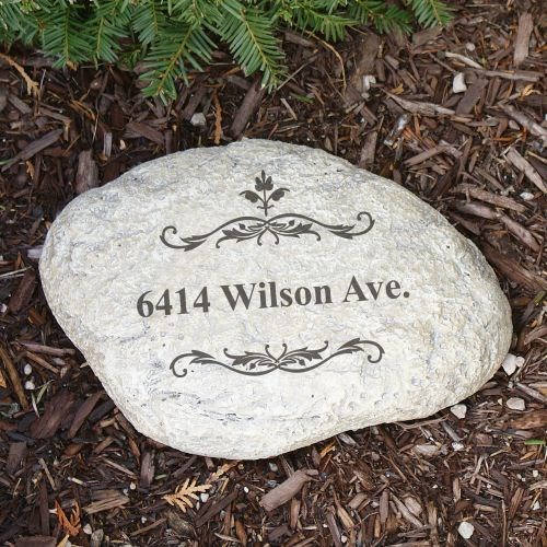 Engraved Filigree Welcome Garden Stone