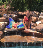 Mermaid Tail Seven Seas Rainbow Pattern-Swimmable Mermaid Tail