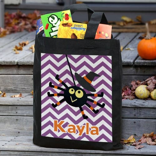 Personalized Trick or Treat Treat-Personalized Halloween Tote