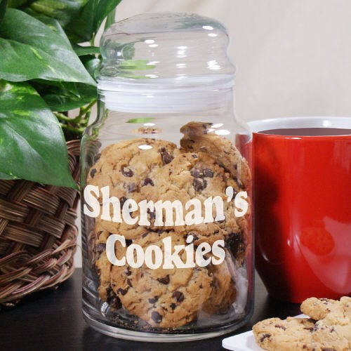 Engraved Glass Cookie Jar