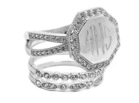 Monogram Octagon Stackable Ring