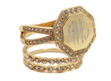 Monogram Octagon Stackable Ring