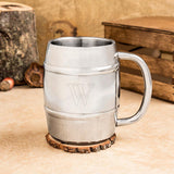 Engraved 14 oz. Double-Wall Beer Keg Mug