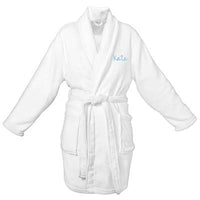 Embroidered White Plush Robe