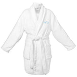 Embroidered White Plush Robe