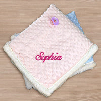 Personalized Soft Baby Blanket in Pink or Blue