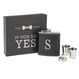 Personalized Leather Wrapped Flask Set-Drinks on Me Flask Set-Groomsman Flask Set