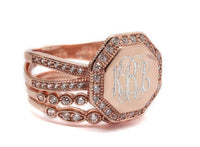 Monogram Octagon Stackable Ring