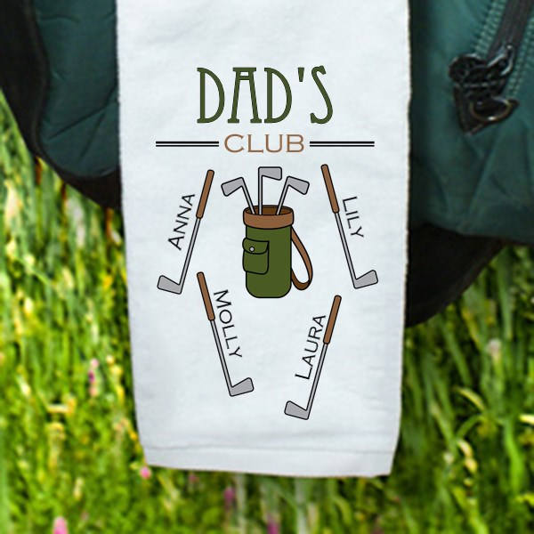 Personalized Golf Club Golf Towel-Golf Towel with Names-Gift for Grandpa-Gift for Dad