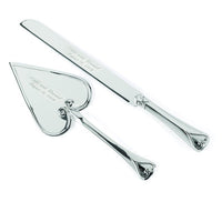 Engraved Silver Heart Serving Set