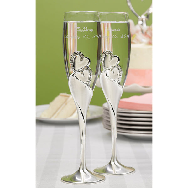 Engraved Champagne Wedding Flutes