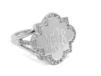 Monogram Sterling Silver Quatrefoil Ring