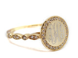 Engraved Gold Plated Decorative Band Ring