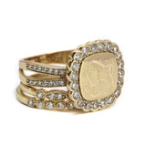 Monogram Stackable Square CZ Split Band Ring