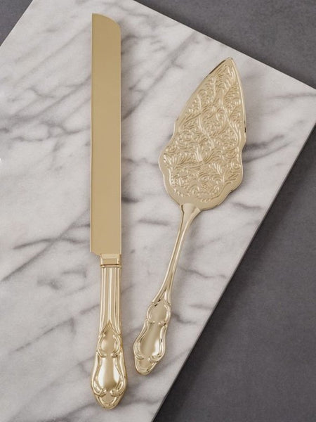 Engraved Gold Traditional Server Set