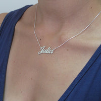 Cut Out Name Necklace Silver Gold or Rose Gold