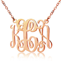 Rose Gold Monogram Necklace