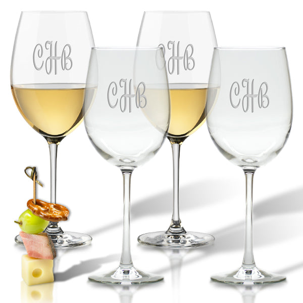 Personalized Stemmed Wine Glasses - Set of 4